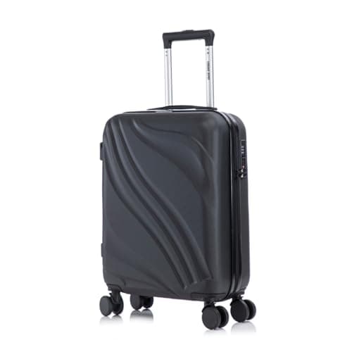 Image of Luggage Depot Cabin Suitcase 55x40x20cm, Ryanair Approved Hand Luggage, Hard Shell with Integrated TSA Lock, 4 Silent Spinner Wheels, 3-Height Handle & Full-Zip Compression Straps Interior, Black