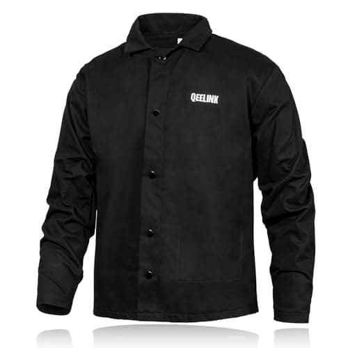 Image of QeeLink Welding Jacket - Premium Flame Resistant (FR) Cotton Welding Clothes - Light Weight Welder Coat for Men & Women