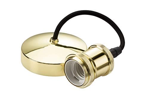 Image of Knightsbridge 6 Inch E27 Vintage Pendant Set in Polished Brass, 150mm