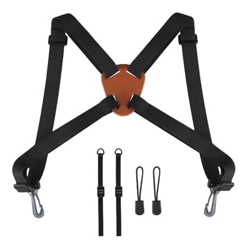 Image of MiOYOOW Binocular Harness Strap, Elastic Camera Carrying Strap Adjustable Rangefinder Chest Harness with Quick Release Hooks for Hunting Hiking Bird Watching