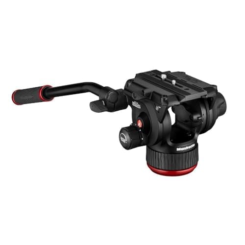 Image of Manfrotto,Fluid Video Tripod Head 504X,for Tripods for Video Cameras or DSLR,Reflex Cameras,Camcorders,Designed for Photographers and Vloggers,Holds up to 12kg,in Aluminium