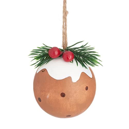 Image of Sass & Belle Christmas Pudding Wooden Bauble