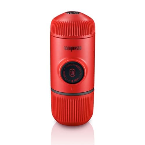 Image of WACACO Nanopresso Portable Espresso Maker, Upgrade Version of Minipresso, 18 Bar Pressure, Red Patrol Edition, Small Travel Coffee Maker, Manually Operated, Compatible with Ground Coffee