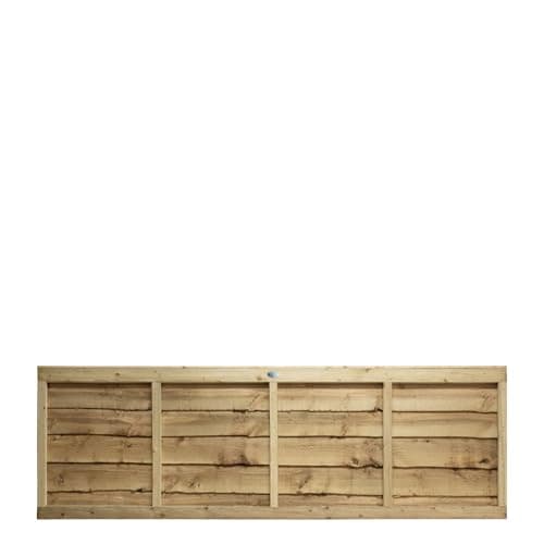 Image of Premier Lap Wooden Fence Panel Overlapping Waney Larch, W: 6ft x H: 2ft Pressure Treated Timber for Outdoor Garden Privacy Screening & Boundary Fencing Wall Panels (182cm x 60cm)