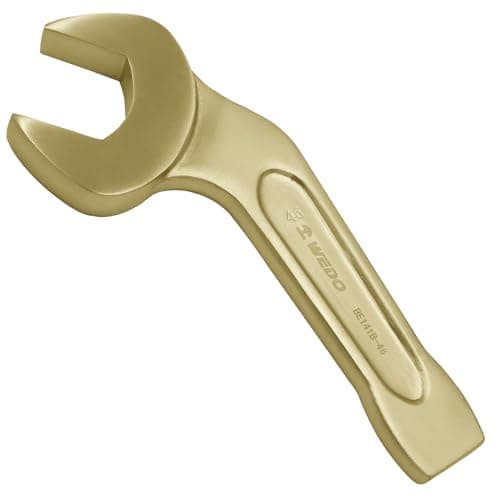 Image of WEDO Non-Sparking Offset Striking Open End Wrench,Size 24mm,Length 150mm,45 Degree Spark-Free Safety Open End Spanner,Aluminum Bronze,Corrosion-Resistance, DIN Standard, BAM & FM Certificate