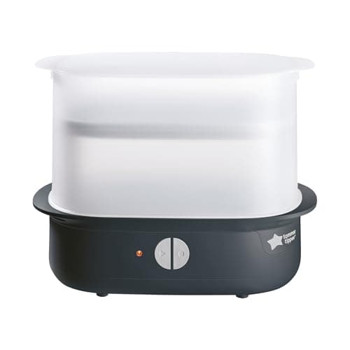 Image of Tommee Tippee Supersteam Electric Steam Steriliser, Black, for Baby Bottles, Soothers and Feeding Accessories, Kills Viruses* and 99.9% of Harmful Bacteria, 5-Minute Sterilisation Cycle