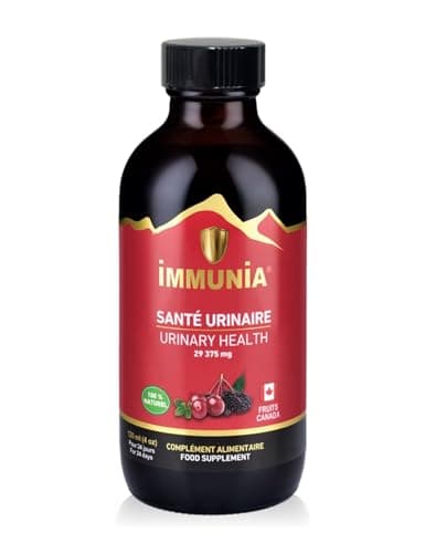 Image of Immunia Urinary Health. Cranberry & Elderberry Concentrate. Fruits from Canada. Natural Antioxidant. Delicious Taste. 5 ml/Day