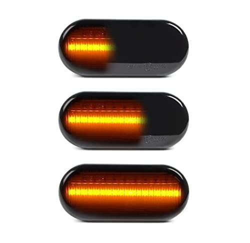Image of OZ-LAMPE Dynamic Side Indicator for V-W T5 Golf Passat Polo Bora Lupo Sharan Vento, Turn Signals for Se-at Ibiza Cordoba Toledo Leon Fo-rd Cmax Fiesta Focus MK2 Fusion Galaxy 2 Pieces Black