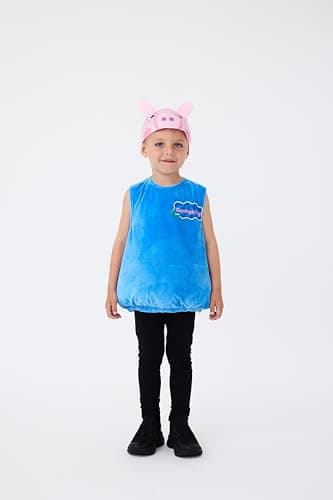 Image of Blues Group Officially Licensed George Pig Tabard With Cap Boys Kids Costume | World Book Day, Parties, and Fancy Dress| Ages 2–6 | (2-3 Years)