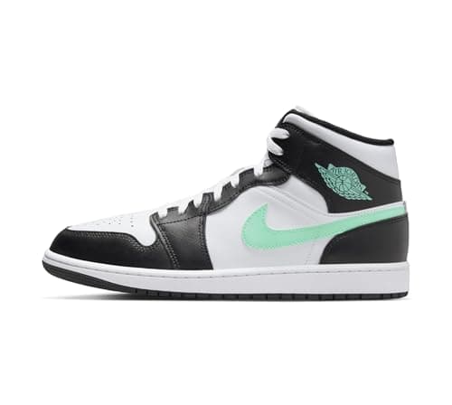 Image of NIKE Air Jordan 1 Mid Men's Trainers DQ8426 (White/Black/Green Glow 103) UK 10 (EU 45)