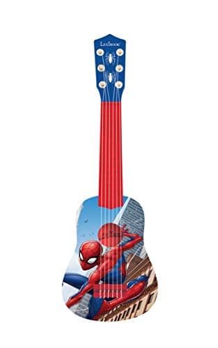 Image of Lexibook, Spider-Man, My First Guitar for children, 6 nylon strings, 21" long, guide included, blue/red, K200SP