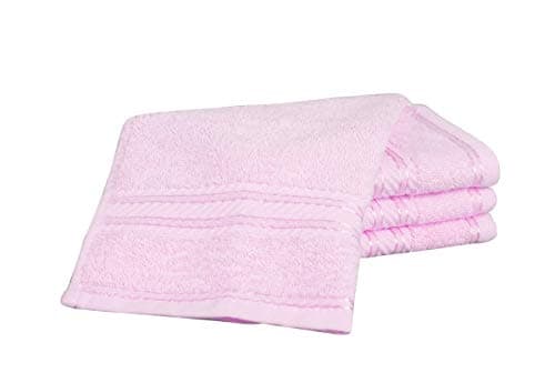 Image of Bentley Priory Linens Supreme Face Flannels for Bathroom 500GSM Super Soft Cotton Pack of 4 Absorbent and Quick Dry Face Cloth Flannel Towels Set 30 x 30cm (BABY PINK)