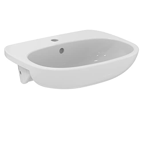Image of Ideal Standard Tesi 55cm Semi-recessed Bathroom Sink/Basin, 1 tap Hole, T010001, White