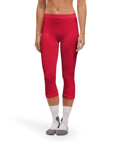Image of FALKE Women's Warm 3/4 W Ti Functional Yarn Quick Dry 1 Piece Base Layer Bottom, Red 8644, S