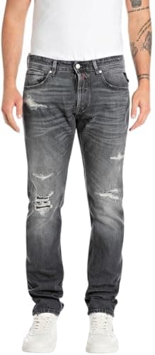 Image of REPLAY Adult MA972 Grover Original Jeans, Dark Grey 097-1, 29W / 34L