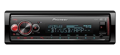 Image of Pioneer MVH-S520DAB 1-DIN receiver with DAB/DAB+, Bluetooth, multi colour illumination, USB, Spotify, Pioneer Smart Sync App and compatible with Apple and Android devices.