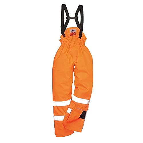 Image of Portwest Bizflame Rain Lined Hi-Vis Antistatic FR Trouser, Size: XXXL, Colour: Orange, S781ORRXXXL
