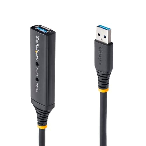 Image of StarTech.com 3m USB 3.0 Active Extension Cable - M/F - 3m USB 3.0 Extension Cable - USB 3.0 repeater Cable (USB3AAEXT3M), Black