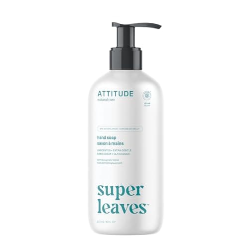 Image of ATTITUDE Liquid Hand Soap, EWG Verified, Plant and Mineral-Based, Vegan Personal Care Products, Unscented, 473 mL