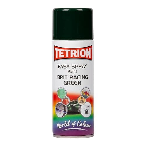 Image of Tetrion British Racing Green Spray Paint 400ml Quick-Drying Gloss Finish for Wood, Metal, Ceramic and Plastic Surfaces