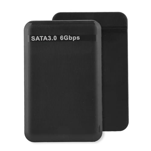 Image of POENVFPO Hard Disk Enclosure, 2.5inch USB3.0 High Speed SSD Mobile Hard Disk Enclosure Supports 6TB UASP Acceleration (Black) (Not Inclube Hard Disk)
