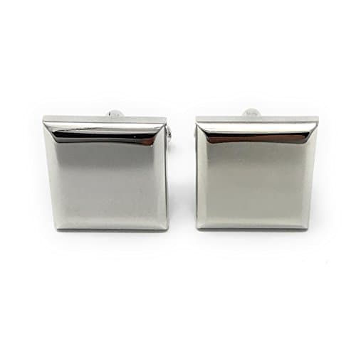 Image of Personalised Harvey Makin Square Silver Cufflinks in A Black Presentation Box FREE ENGRAVING