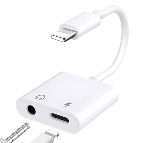 Image of [Apple MFi Certified] Headphone Adapter for iPhone iPad, 2 in 1 Lightning to 3.5mm Headphone Jack Adapter with Charge, Earphone Converter Aux Adapter Compatible with iPhone 14/13/12/11/XS/XR/X 8/iPad