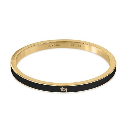 Image of RADLEY Womens 18ct Gold Plated Bangle with Black Enamel