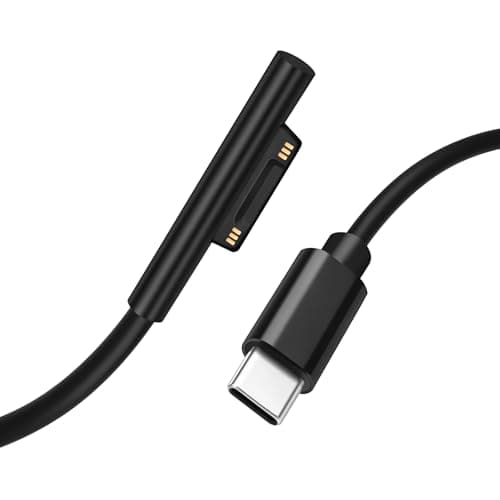Image of AIYEEN USB-C Male to Surface Magnetic Charging Cable, Supports PD up to 45W (15V/3A) Fast Charging, Compatible with Microsoft Surface Pro 7/6/5/4/3 Go/Book Surface Laptop 4/3/2, 0.5m/1.64ft