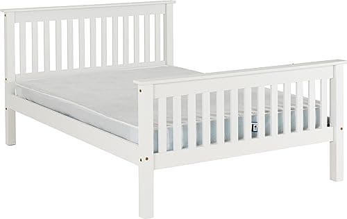 Image of Seconique Monaco 4'6" Double High End Bed in White