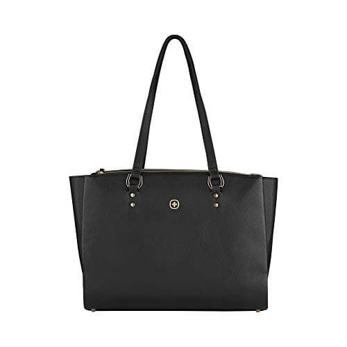 Image of Wenger 606495 Rosalyn 14" Women's Business Tote Bag, Padded Laptop Compartment with Inner Zippered Pockets in Black (20 litres), 38 cm