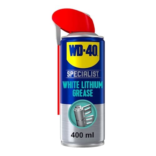 Image of WD-40 Specialist White Lithium Grease Spray, 400ml, Long Lasting Spray Grease for Metal to Metal, Bearings, Hinges and Gears, Corrosion and Rust Protection