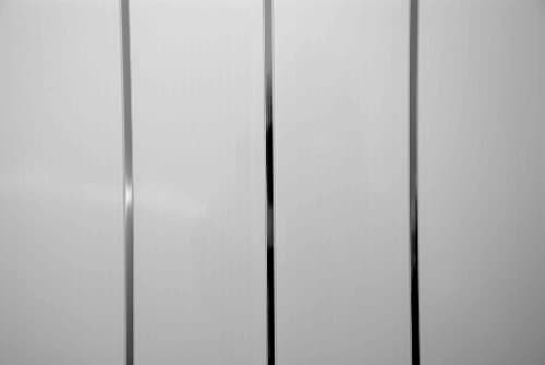 Image of Bathroom Cladding 5mm WALL PANEL & CEILING PANEL WHITE WITH 2 SILVER STRIP ATTACHED Tongue and Grooved Ideal for your bath/shower walls going over tiles and on your ceiling 100% waterproof