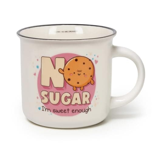 Image of Legami - Cuppuccino Mug, New Bone China, Breakfast Cup, Dishwasher Safe Coffee Tea Mug, Diameter 10 cm, Capacity 350 ml, No Sugar Theme