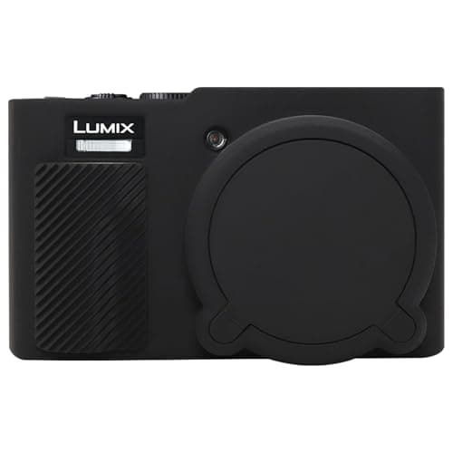 Image of Elonbo Silicone Camera Case for Panasonic Lumix DC-TZ99/ZS99 Point and Shoot Camera, Lumix DC-TZ99 Digital Camera Soft Rubber Protective Case with Detachable Lens Cover, Black