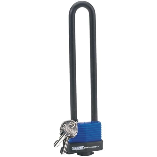 Image of Draper 62952 U Bar Extra Long Shackle Lock with 2 Keys , Blue