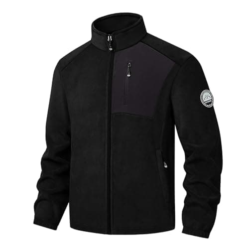 Image of Generisch Autumn/Winter Embroidered Fleece Jacket Double Fleece Jacket, black, L