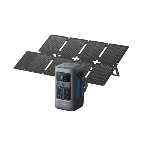 Image of Anker SOLIX C200 DC Power Bank Station and 60W Solar Panel, 192Wh Portable Power Station, LiFePO4 Battery, 200W Solar Generator, For Outdoor, Camping, Traveling, and Emergencies