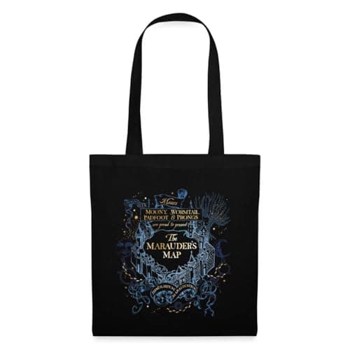 Image of Spreadshirt Harry Potter The Marauder's Map Tote Bag, One Size, black