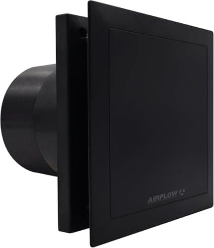 Image of Airflow QT100T Black Extractor Fan 25L/s Flow - Adjustable Delay Start & Timer Over run – 100mm Duct- German Made, QuietMark Certified 25 dB, 2-Speed Options, Energy Efficient 5W/9W, 3-Year Warranty