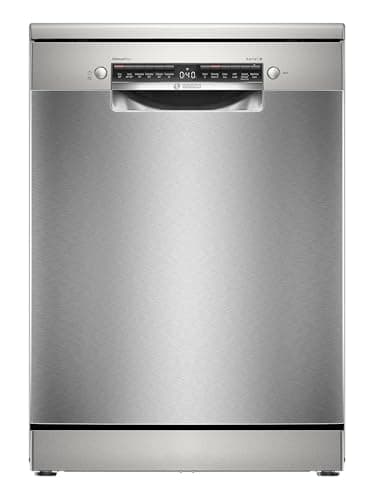 Image of Bosch SMS4EMI06G Series 4, Free-Standing Dishwasher, B Energy Rated, 60 cm, 14 Place Settings, 9 Litre, ExtraDry, Silence Plus 42dB Quiet,Rackmatic Adjustable Basket, Silver Inox