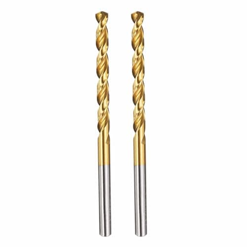 Image of Kozelo 2pcs Drill Bit - [4mm Diameter] M42 8% Cobalt HSS Cutting Tool for Machining Hard Metal Stainless Steel Woodworking Handicraft Use, 135° Cutting Angle TiN