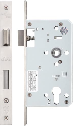 Image of Zoo ZDL7260 Mortice DIN Euro Sash Lock 60mm Backset Satin Stainless Steel