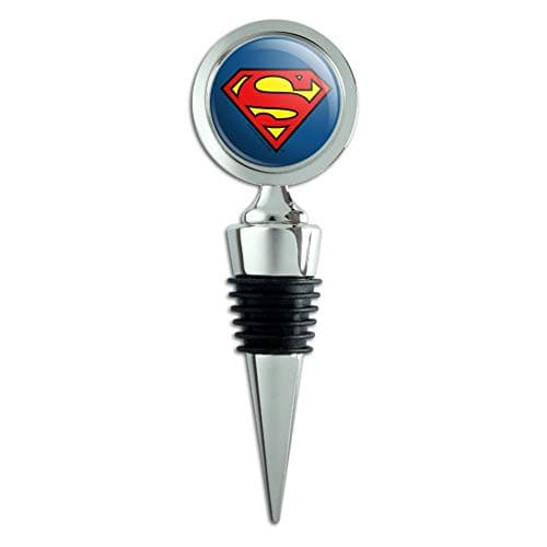 Image of Superman Classic S Shield Logo Wine Bottle Stopper