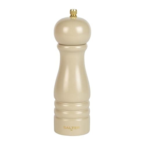 Image of Salter Olea Salt & Pepper Mill – Universal Refillable Spice Grinder, Twist to Grind Ceramic Mechanism, Adjustable Fine to Coarse Grind, 56g Sea Salt/24g Peppercorns, Extra Cap Included, BW12029BEU7