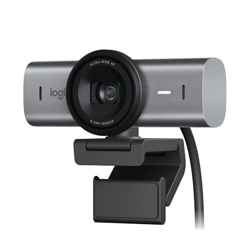 Image of Logitech MX Brio Ultra HD 4K Collaboration and Streaming Webcam, 1080p at 60 FPS, Dual Noise Reducing Mics, Show Mode, USB-C, Webcam Cover, Works with Microsoft Teams, Zoom, Google Meet, Graphite