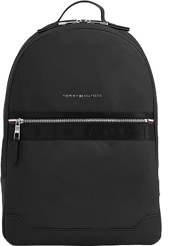 Image of Tommy Hilfiger Men Backpack Elevated Nylon Hand Luggage, Multicolor (Black), One Size
