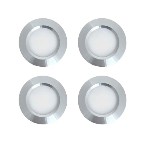 Image of Marvix LED 12V 24V Spot Lights Dimmable Pack of 4 Warm White 3000k Caravan Campervan Motorhome Boat Chrome Recessed Downlights