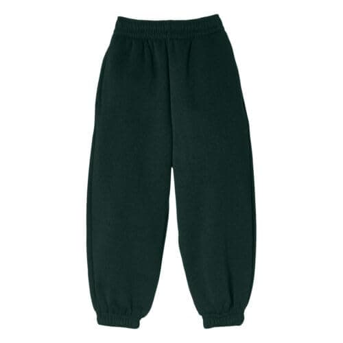 Image of VEARZ Unisex Kids PE Fleece Joggers - Boys Girls School Jog Pants Elasticated Cuff Jogging Sweatpants Tracksuit Bottoms Green, 5-6 Years