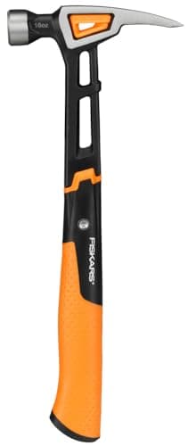 Image of Fiskars IsoCore Finishing hammer, M, Length: 34 cm, Weight: 0.82 kg, Black/Orange, 1020213